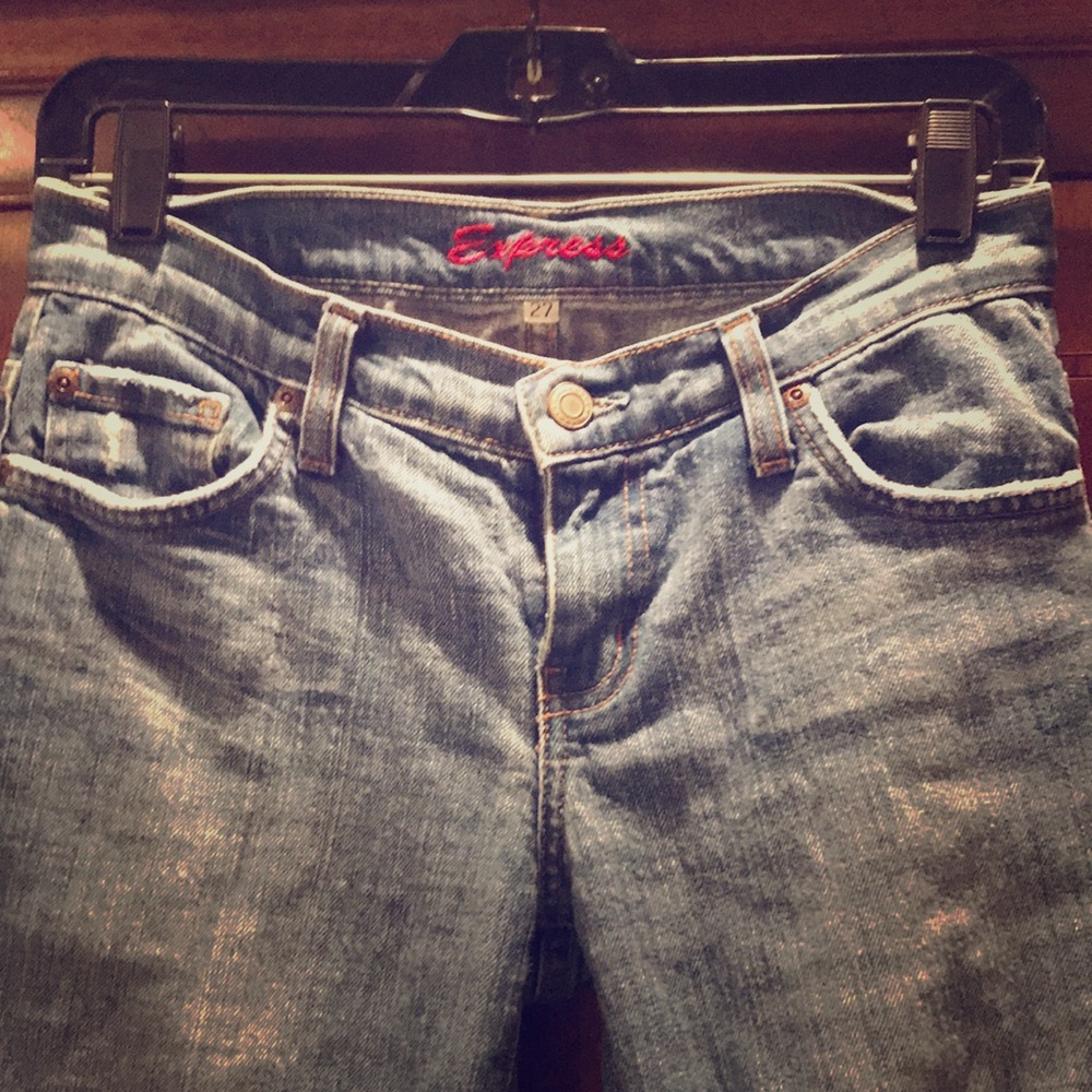 Low rise boot cut jeans: EXPRESS